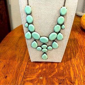 J Crews retired 21 in aquamarine statement necklace.